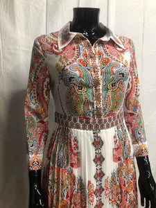 pleated paisley dress  NOW £35