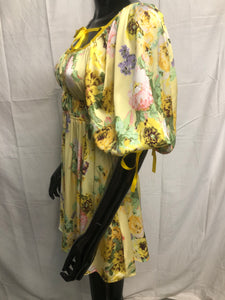 Lemon floral mini dress size small  NOW £35