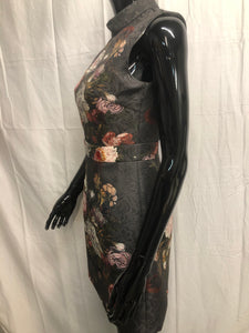 Black floral high neck sleeveless dress   NOW £35