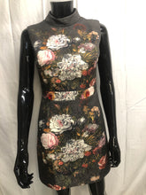 Load image into Gallery viewer, Black floral high neck sleeveless dress   NOW £35