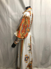 Load image into Gallery viewer, burnt orange patterned dress with belt  sample sale