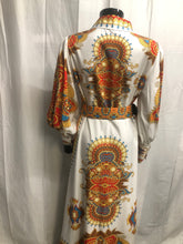 Load image into Gallery viewer, burnt orange patterned dress with belt  sample sale