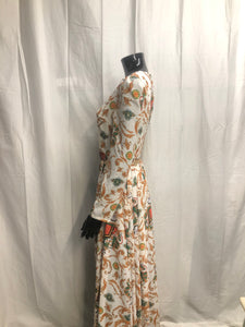 white with patterns dress sample sale