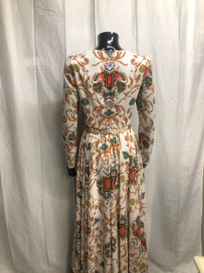 white with patterns dress sample sale