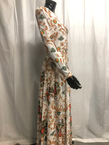 white with patterns dress sample sale