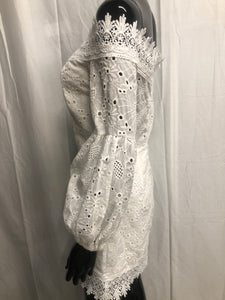 white bardot dress sample sale