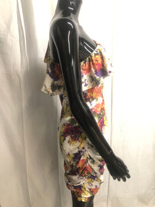 floral off the shoulder dress sample sale
