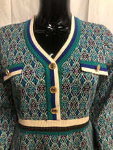 Load image into Gallery viewer, Teal patterned knitted dress  sample sale