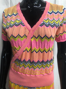 Vibrant knitted zigzag two piece  sample sale