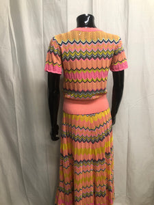 Vibrant knitted zigzag two piece  sample sale