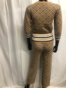 Brown patterned with sequin leisurewear set  sample sale