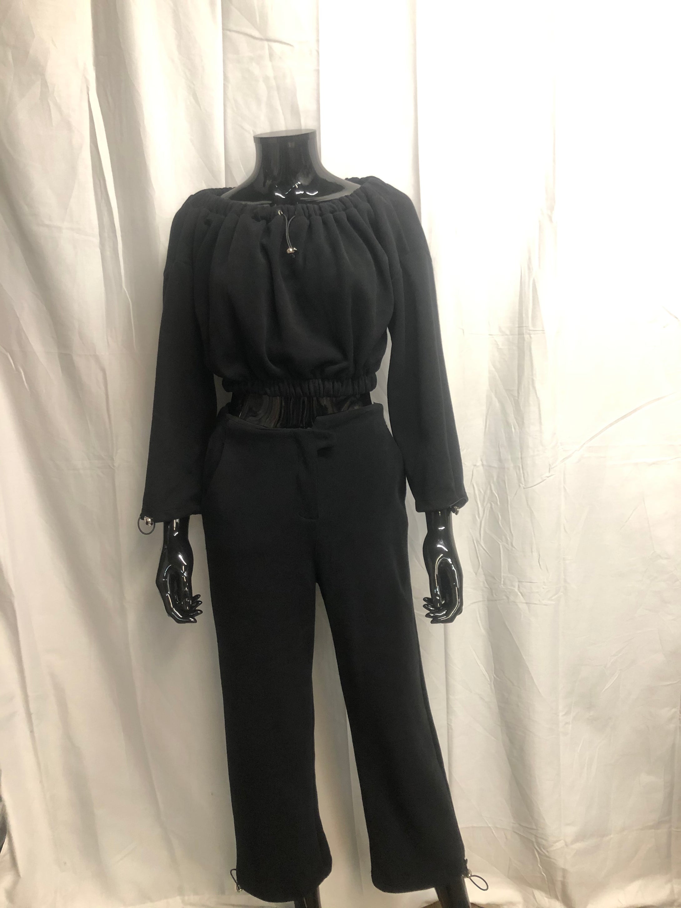 Black cute loungewear set sample sale