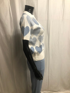 blue heart loungewear set sample sale