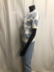 blue heart loungewear set sample sale
