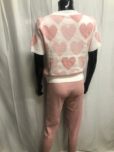 Pink heart loungewear set sample sale