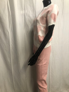 Pink heart loungewear set sample sale