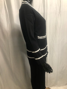 black and white knitted 3 piece set sample sale