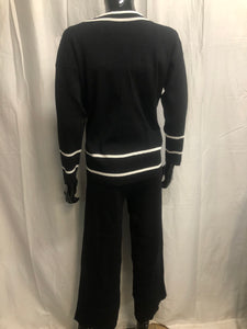 black and white knitted 3 piece set sample sale