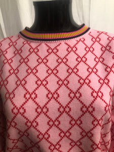 Pink printed pattern jumper sample sale