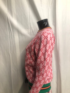 Pink printed pattern jumper sample sale