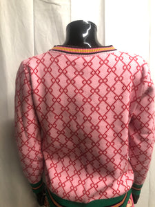 Pink printed pattern jumper sample sale
