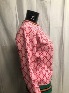Pink printed pattern jumper sample sale