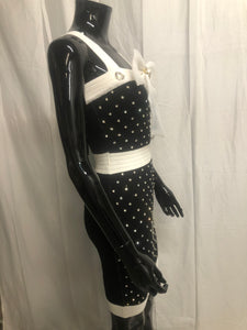 black knitted with diamante dress sample sale