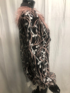Fabulous feather shirt  pink sample sale £35