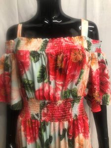Large floral strappy/bardot dress  sample sale
