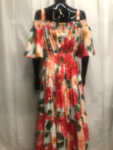 Load image into Gallery viewer, Large floral strappy/bardot dress  sample sale