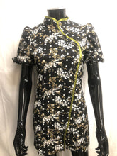 Load image into Gallery viewer, Black patterned mini dress NOW £10