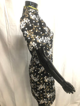 Load image into Gallery viewer, Black patterned mini dress NOW £10