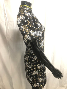 Black patterned mini dress NOW £10