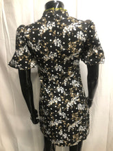 Load image into Gallery viewer, Black patterned mini dress NOW £10
