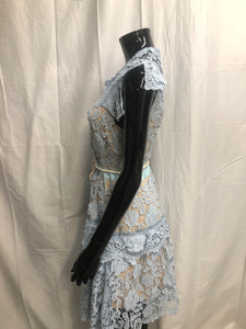 Light blue lace and nude mini dress with belt  NOW £35