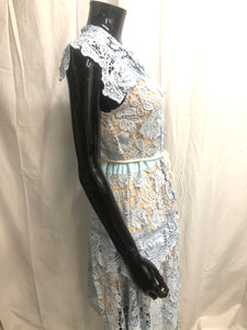 Light blue lace and nude mini dress with belt  NOW £35
