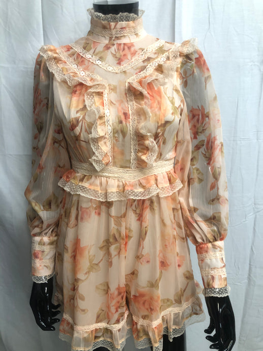 Beige and orange mini dress