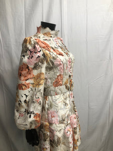 Floral cut out lace mini dress with belt NOW £35