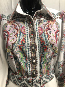 Paisley long sleeve dress with belt NOW £35