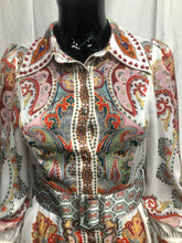 Load image into Gallery viewer, Paisley beaded long sleeve dress with belt NOW £35