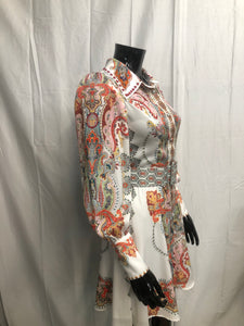 Paisley beaded long sleeve dress with belt NOW £35