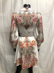 Paisley beaded long sleeve dress with belt NOW £35