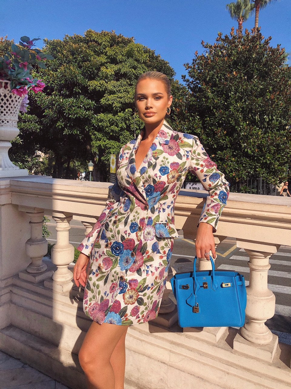Comino couture blue blazer on sale dress