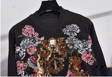 Load image into Gallery viewer, Queen&#39;s garden black knitted set