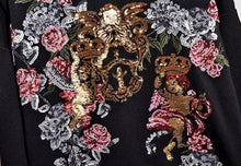 Load image into Gallery viewer, Queen&#39;s garden black knitted set