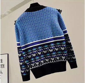 Oversized frill knitted jumper