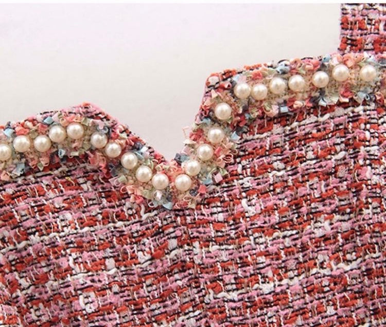 The Pink Tweed with pearl jacket and dress