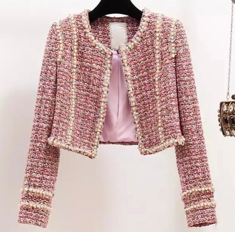 The Pink Tweed with pearl jacket and dress