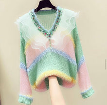 Load image into Gallery viewer, Striped Pastel Jumper with sheer frill
