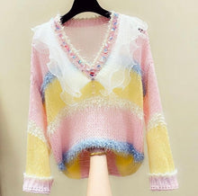 Load image into Gallery viewer, Striped Pastel Jumper with sheer frill